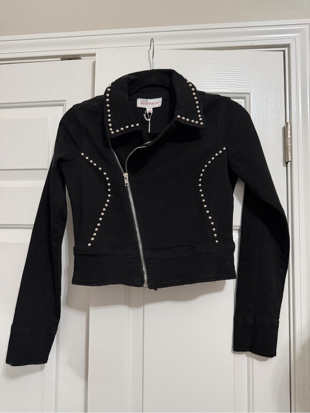 Women’s Black Studded Jacket NWT, XS